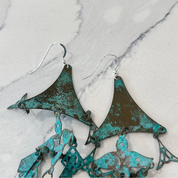 Statement Boho Wind Chime Dangler Earrings - Picture 10 of 10